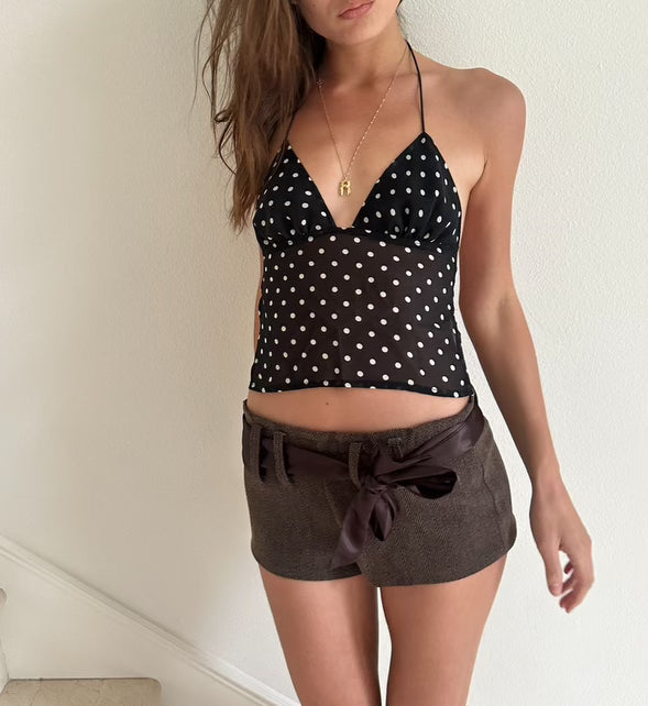 Michelangelo Polka Dot Top in Black – Enduring Kairos