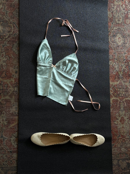 Blue Cami Bow Top