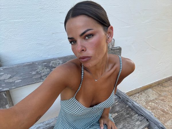 Gingham Mini dress In Petit Grain