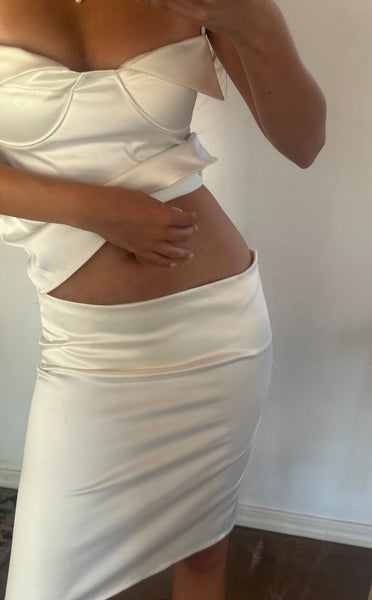 Léon Midi Skirt in Creme