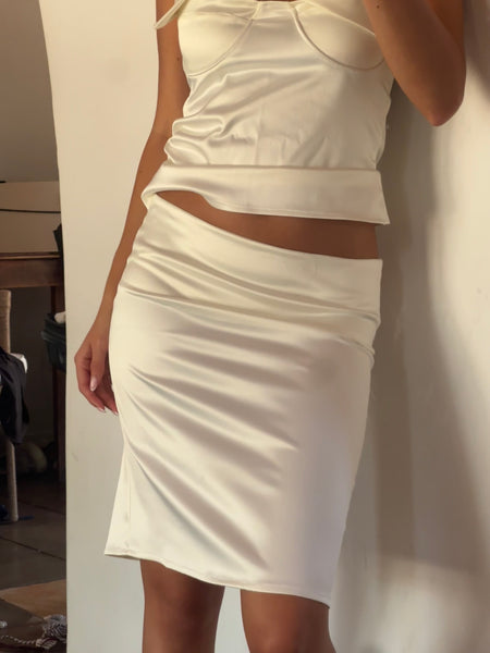 Léon Midi Skirt in Creme
