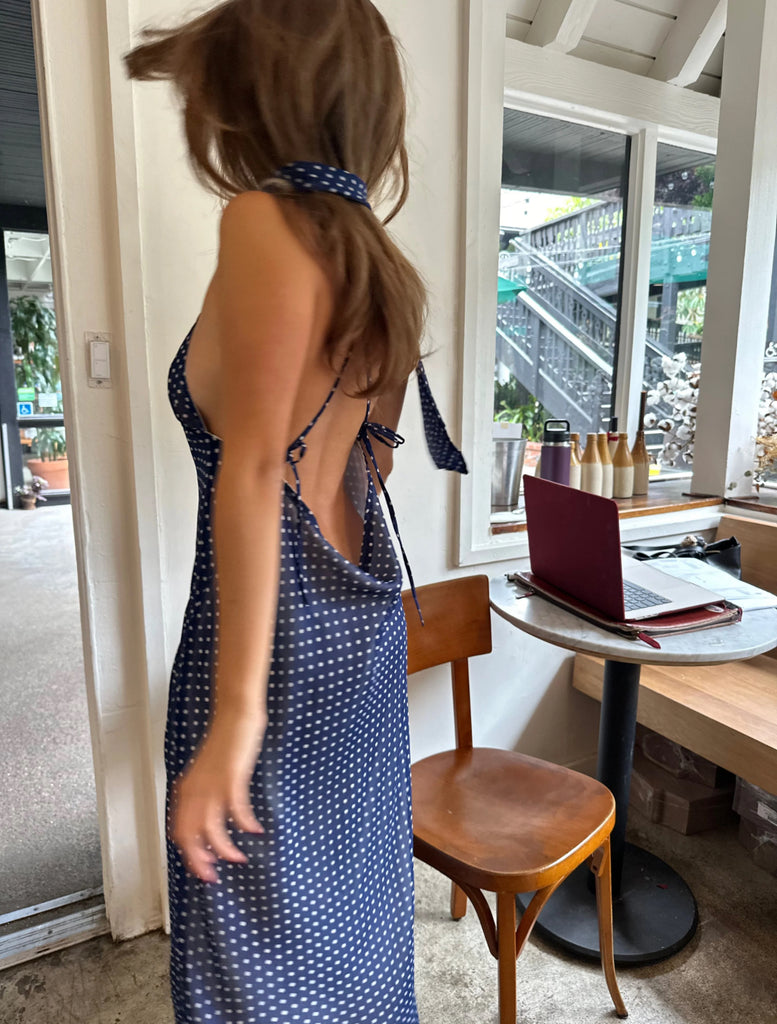 Michelangelo Polka Dot Midi Dress Enduring Kairos Michelangelo Polka Dot Midi Dress Enduring Kairos