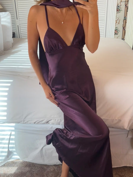 Matin de Soie Plum Dress