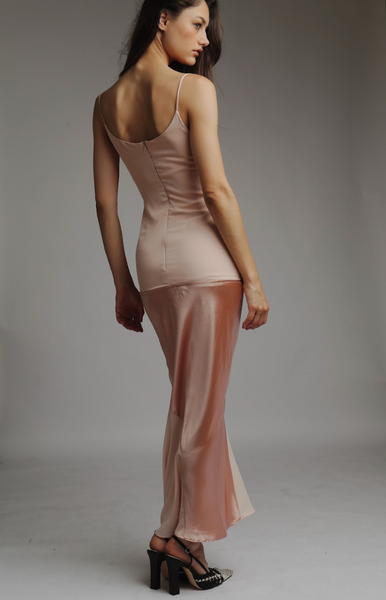Powder Pink Casse-Cou Maxi Dress