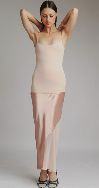 Powder Pink Casse-Cou Maxi Dress